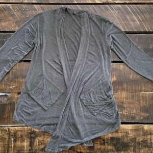 Gray Open Front Women's Sweater